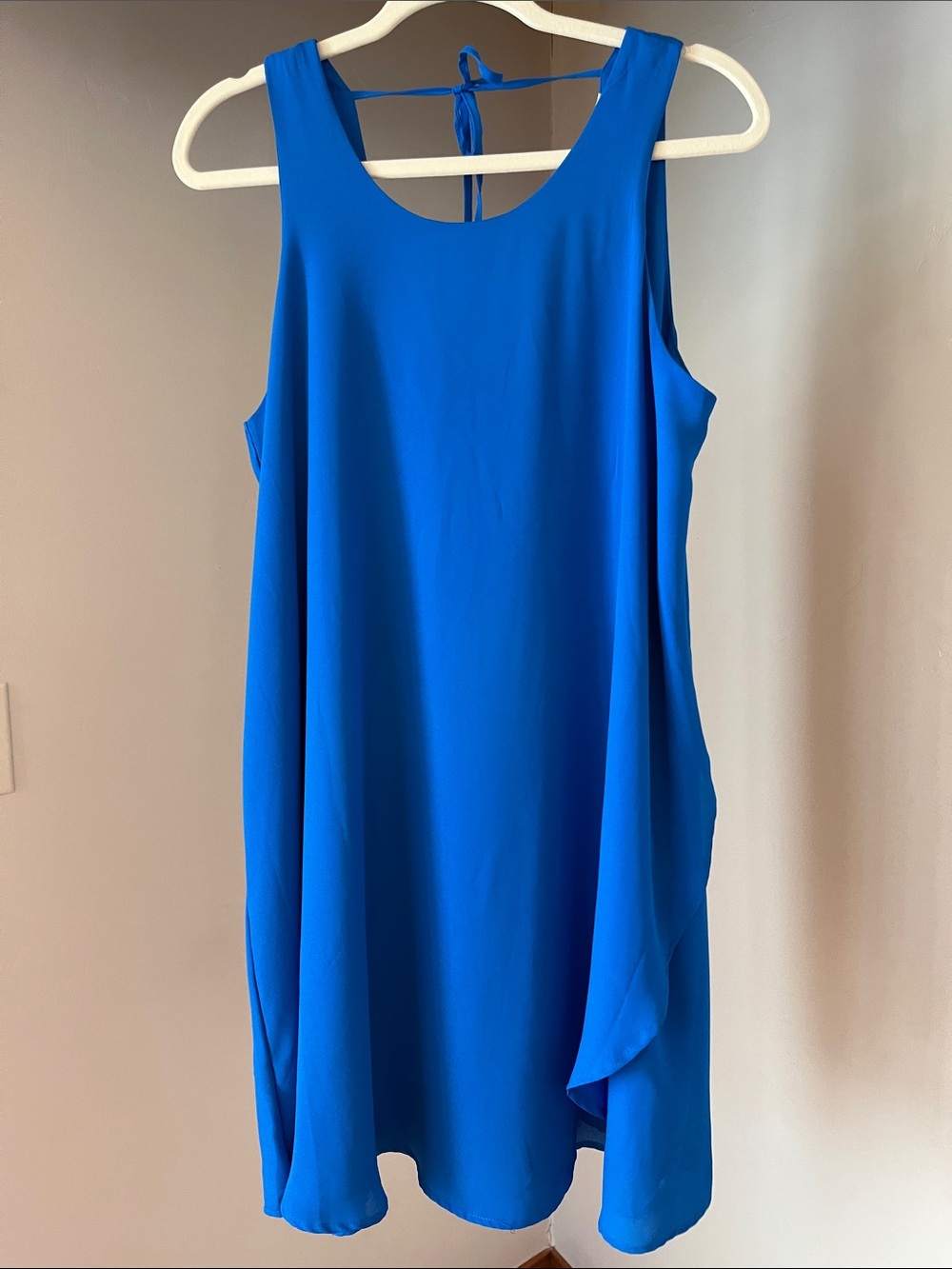 Pink Rose Sleeveless Cobalt Blue Mini Dress